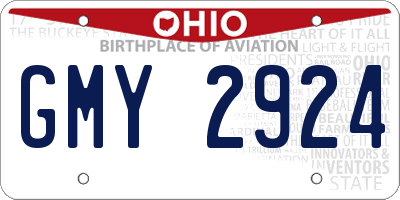 OH license plate GMY2924