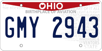 OH license plate GMY2943