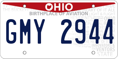 OH license plate GMY2944