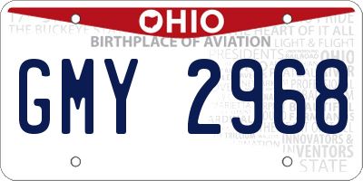 OH license plate GMY2968