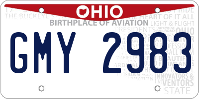 OH license plate GMY2983