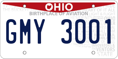 OH license plate GMY3001