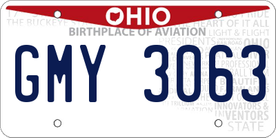 OH license plate GMY3063