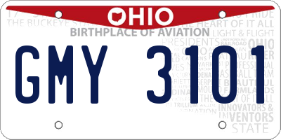 OH license plate GMY3101