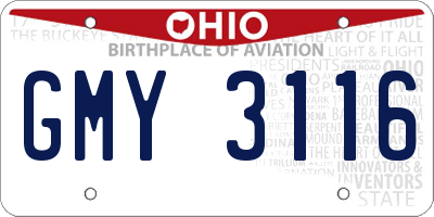 OH license plate GMY3116