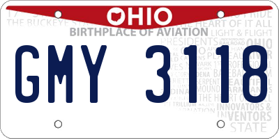 OH license plate GMY3118