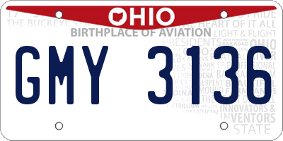 OH license plate GMY3136