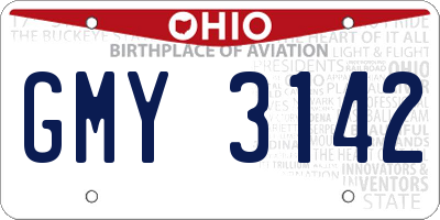 OH license plate GMY3142