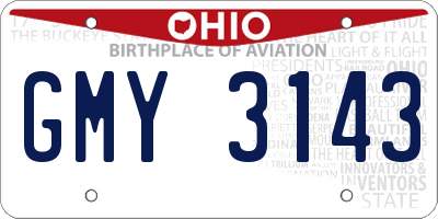 OH license plate GMY3143