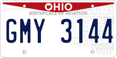 OH license plate GMY3144