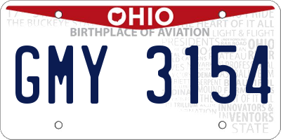 OH license plate GMY3154