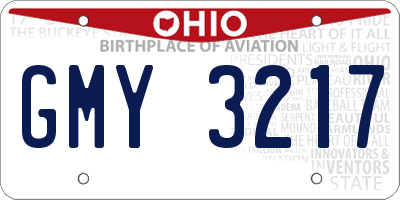 OH license plate GMY3217