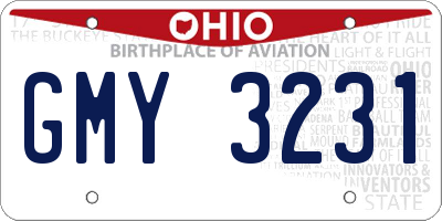 OH license plate GMY3231