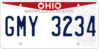 OH license plate GMY3234