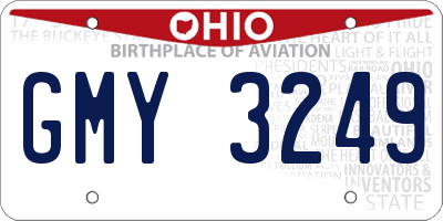 OH license plate GMY3249