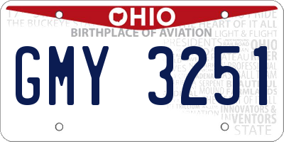 OH license plate GMY3251