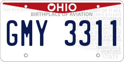 OH license plate GMY3311