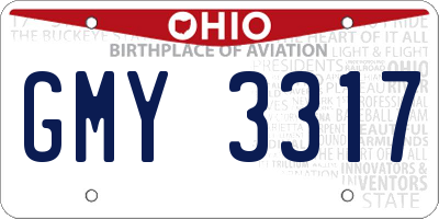 OH license plate GMY3317