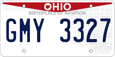 OH license plate GMY3327