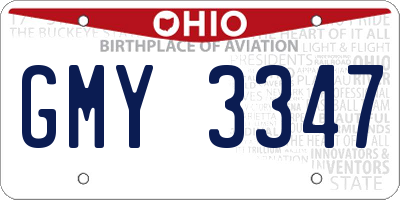 OH license plate GMY3347