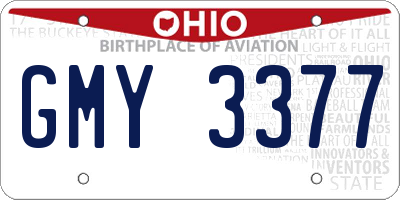 OH license plate GMY3377