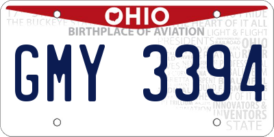 OH license plate GMY3394