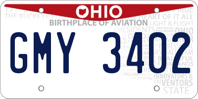 OH license plate GMY3402