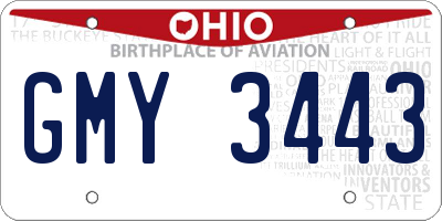 OH license plate GMY3443