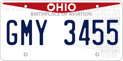 OH license plate GMY3455