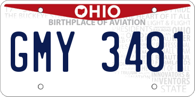 OH license plate GMY3481