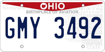 OH license plate GMY3492