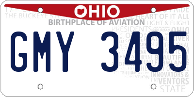 OH license plate GMY3495