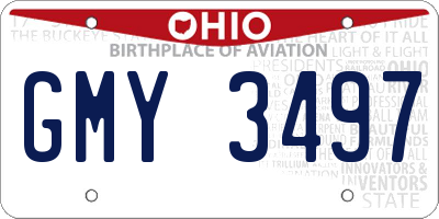 OH license plate GMY3497