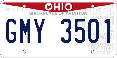 OH license plate GMY3501