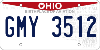 OH license plate GMY3512