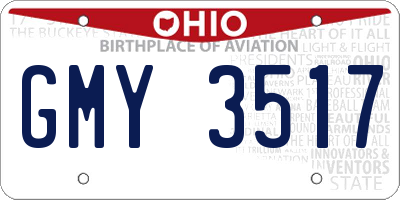 OH license plate GMY3517