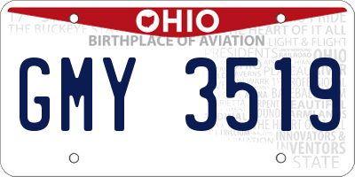 OH license plate GMY3519