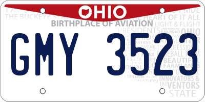 OH license plate GMY3523