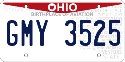 OH license plate GMY3525