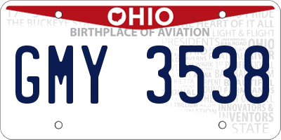 OH license plate GMY3538