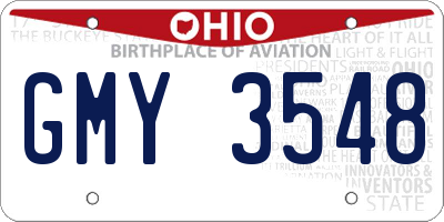OH license plate GMY3548