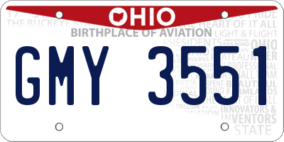 OH license plate GMY3551