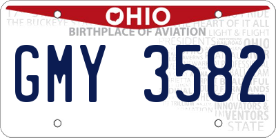 OH license plate GMY3582