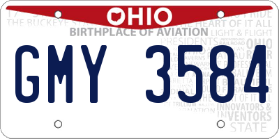 OH license plate GMY3584