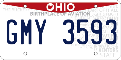 OH license plate GMY3593