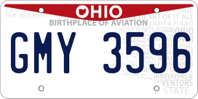 OH license plate GMY3596