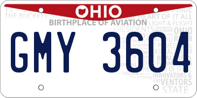 OH license plate GMY3604