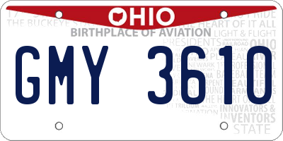 OH license plate GMY3610