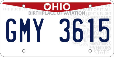 OH license plate GMY3615