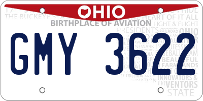 OH license plate GMY3622
